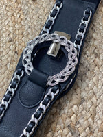 Black / silver kukka belt