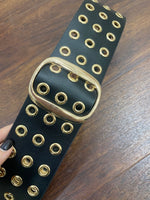 Cinturón de siza negro / dorado