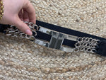 Black / silver kirby belt