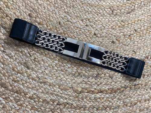Black / silver kirby belt