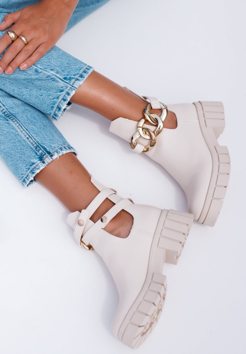Beige ML179 ankle boots