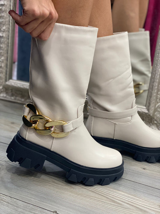 Botte de cheville Beige K38