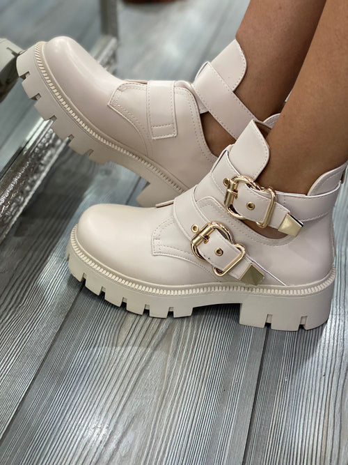 Beige MS1062 ankle boot